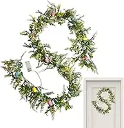 Easter Door Wreath, Decorative Easter Wreaths for Front Door, Fake Flower Garland with, Home Decoration Accessories Backdrop for Indoor Outdoor