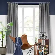 New Pottery Barn Teen Dockside Stripe Blackout Curtain Panel 52x84 Gray Charcoal