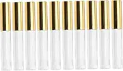 LOLIPPYY 10pcs Lip Circular Tubes Empty Lip Gloss Containers Bottles Transparent Body for Easy Viewing for Travel and