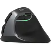 Delux Small Wireless Ergonomic Vertical Mouse - Dual Mode (Grey)