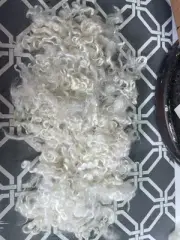 Mohair fleece Curly White Wool Locks for Roving, Doll Hair,Santa beards