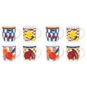 8pc Porto Valentina Porcelain Mugs Drinking Tea/Coffee Cup 300ml Assorted