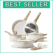 Elegant 14-Piece Nonstick Cookware Set: PFOA Free & Induction Compatible