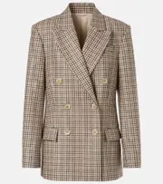 [Brunello Cucinelli] Brunello Cucinelli Checked virgin wool blazer AU 16 beige