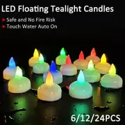 Flameless LED Floating Candles Waterproof Battery Operated Tealights Party Decor