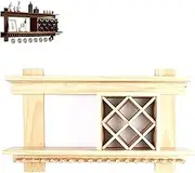 Wine Rack Bar Shelves Wall Mounted with Hanging Wine Glass Rack Holder Mini Bar Liquor Cabinet Bar Bottle Display Shelf Wine Glass Storage Kitchen Shelf Rack for Home Bar Dining Ro