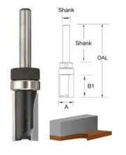 Router Inverted Flush Trim Bit 28.6mm 1/2" Shank - TruaCut TB8236/2
