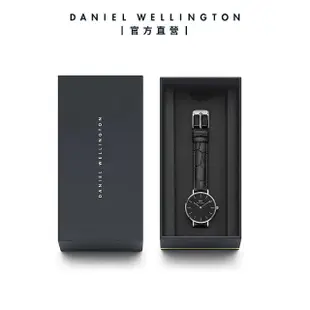 【Daniel Wellington】Petite Reading 28mm爵士黑壓紋真皮錶 絕版(DW手錶 DW00100235)