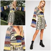 Free People Patchwork Sweater Dress Size Small NWT
