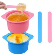2 Pack Non Stick Silicone Wax Warmer Liners with Spatula Sticks for Hair Removal