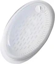 Bread Container Microwave Veggie Microwavable Fish and Veggie Steaming Rack with Lid Multi-Use Oval Cookware for Steamed Bread Bun Dumpling Vegetable Steamer Food Steamer