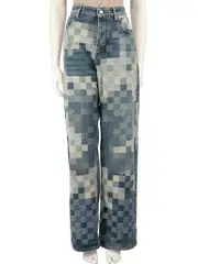 2024 Louis Vuitton x Pharrell Blue Denim Damier Skate Jeans