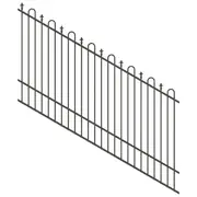 ProtectorAl 1201 - 2400 x 1500mm Woodland Grey Raked 16-30º Loop And Spear Top Pool Fence Panel