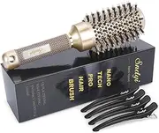 Sndyi Round Brush for Blow Drying, Nano Thermal Ceramic & Ionic Tech Hair Brush with Boar Bristles, Professional Round Barrel Brush for Styling,Curling and Straightening by (2.9 Inch, Barrel 1.7 Inch)