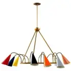 Modern Italian Pendant brass Lamp Mid Century Multi colour Sputnik Ceiling Light