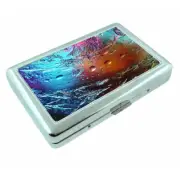 Frozen Fractal Em1 Silver Metal Cigarette Case RFID Protection Wallet