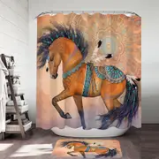 Native American Horse Art Native Treasure Shower Curtain