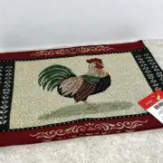 4x Placemats Rooster Tapestry Table Fabric Floral Country Farm 12”x18” RN77705