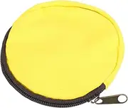 [sourcing map] Mini Canvas Coin Purse Pouch, 3.9" Blank Round Mini Coin Wallet Small Change Purses Portable Organizer Bags with Zipper for Women Men Home DIY, Yellow, White, a24111800ux2109