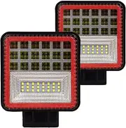 BYBDQKTVEH 4'' 72W 126W Combo LED Work Light for Truck Off Road Tractor SUV 4X4 ATV Car Spot Beam LED Driving Fog Light Bar 12V 24V Work Light(2Pcs 126W Red)