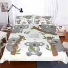 Cute Koala Single/Double/Queen/King Bed Quilt Doona Duvet Cover Set Pillowcase