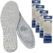 4 Pairs Warm Winter Thermal Shoe Insole Insert Pads Foil Foam Thick Cushion Boot