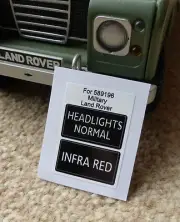 Land Rover Series 3 Military IR Lightweight NATO Headlight Switch Decal 589196