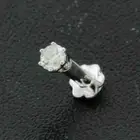 2.5 MM Round Test Pass Moissanite Piercing Nose Pin 14k White Gold Plated Silver