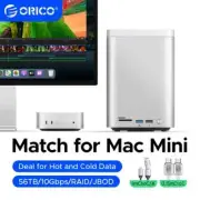 ORICO MiniTower Mac Mini M4 Dock M.2 SSD 3.5 inch Hard Drive Enclosure Type C