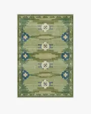 120' x 185' | Machine Washable Runner Rug | Kid & Pet Friendly | Indoor Rug | Annika Green Rug | Ruggable