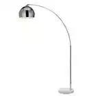 Teamson Home Arquer Arc 66" Metal Floor Lamp with Bell Shade White w Marble Base