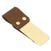Pen Loop for Notebook, Brass Clip Pen Holder, Tan