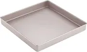 CHEFMADE 11-Inch Baking Sheet Pan, Non-Stick Square Jelly Roll Bakeware for Oven Roasting Meat Bread Battenberg Pizzas Pastries 11.2" x 11.2" x 1.4" (Champagne Gold)