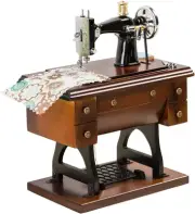 Vintage Mini Sewing Machine Music Box - Perfect Gift for Music Lovers, 8x6.7x3.8