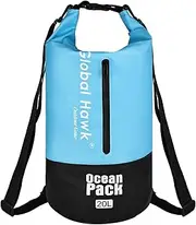 [elthmpr] Waterproof Dry Bag 20 L - Waterproof Bag Pack Sack with Adjustable Shoulder Strap Storage Bag Waterproof Duffel Bag for Swimming Boating Kayaking Rafting Snowboarding