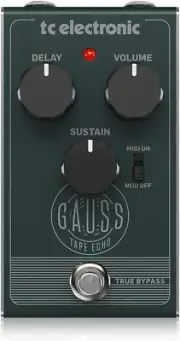 GAUSS TAPE ECHO Super-Saturated Tape Echo Pedal with Mod Switch, Delay, Sustain