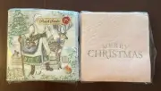 2 Decorative Napkins Pink Christmas Party Holiday Rustic Santa Cottagecore