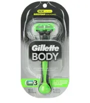 Gillette Body Razor Handle 1 Catridge- Holds Body & Mach3 Blades
