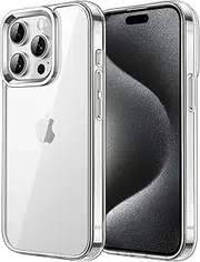 JETech Case for iPhone 15 Pro 6.1-Inch, Non-Yellowing Shockproof Phone Bumper Cover, Anti-Scratch Clear Back (Clear)