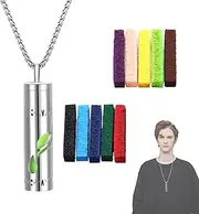 Scented Necklace | Aromatherapy Oil Diffuser, Perfume Necklace Locket Pendant,Perfume Bottle Necklace with 10 Felt Pads, Aromatherapy Jewelry Includes Diffuser Pads