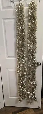 Christmas Tinsel Garland Gold and Silver Tinsel Garland 2- 10 Foot Strands New