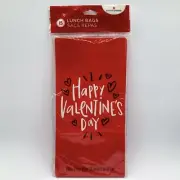 Lunch Bags for Valentine's Day 15-Pack Red Paper Lunch Sacks with Hearts NIP