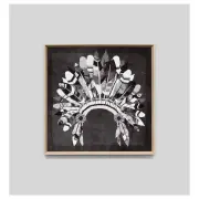 Full Headdress Print, White/Black Base