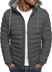 [JEShifangjiusu] Men's Waterproof and Warm Sports Coat Waterproof Winter Ski Coat with Hat, grey, 3XL