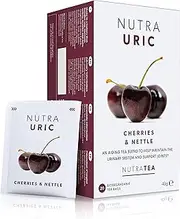 NUTRAURIC - Uric Acid Support - Containing Natural Cherry & Nettle - 20 Enveloped Tea Bags - by Nutra Tea - Herbal Tea