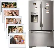 HIYQIN 5 Pack Magnetic Photo Frames for Instax Wide Film, for Polaroid Photo 3.5x4.25” Fridge Photo Display Fits for Instax Wide 400/300/210, for Polaroid Now/600/OneStep+ - White