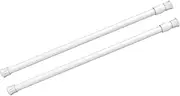 kimwason 2 Pack Spring Tension Curtain Rod Adjustable 15.7-28 Inches，5/8'' Diameter， White，Small Short Expandable Spring Loaded Curtain Tension Rods For Window, Bathroom, Cupboard,Kitchen