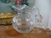 LoVeLy Badash Hemmingway Crystal Glass Pitcher~42 oz~Poland~Mouth-Blown Ruffled!