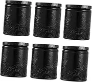OFFIGAM 6pcs Embossed Glass Candle Making Jars DIY Candle Containers Elegant Design for Home Decor and Parties