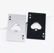 Stainless Steel Ace Of Spades Credit Card Size Bottle Openers- Set of 2